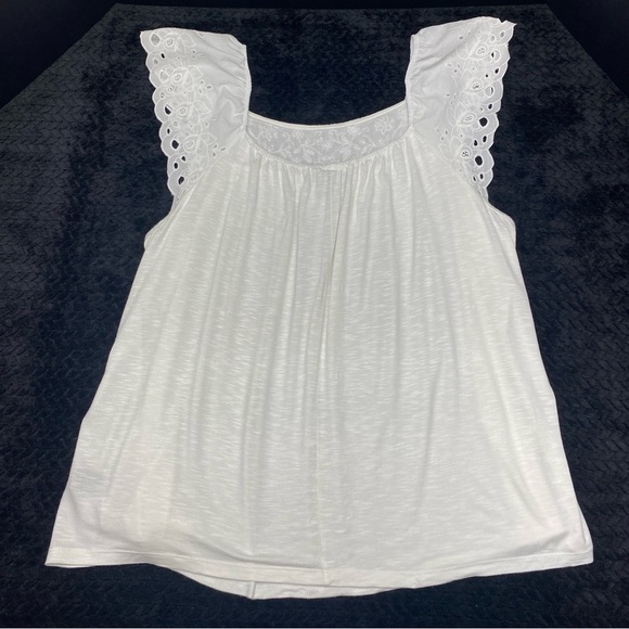 Torrid White Eyelet Lace Embroidered Tank Top Women’s 2 BEACH TROPICAL CRUISE - Picture 9 of 12